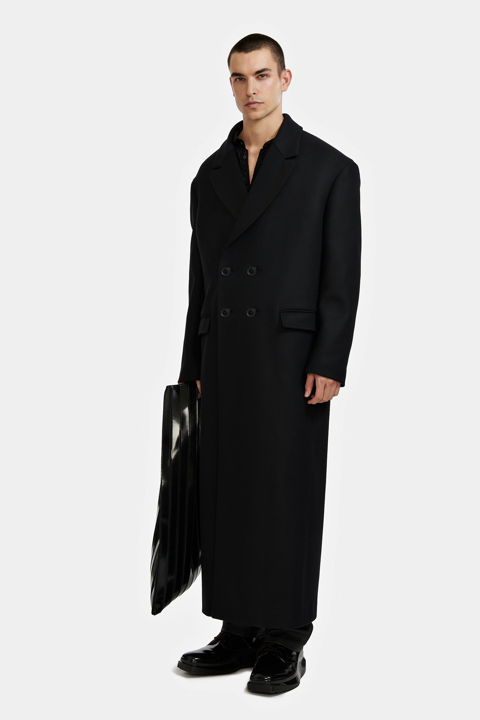 アンニョハセヨ様 archive double breasted tailore BLACK DOUBLE-BREASTED COAT – LGN LOUIS GABRIEL NOUCHI