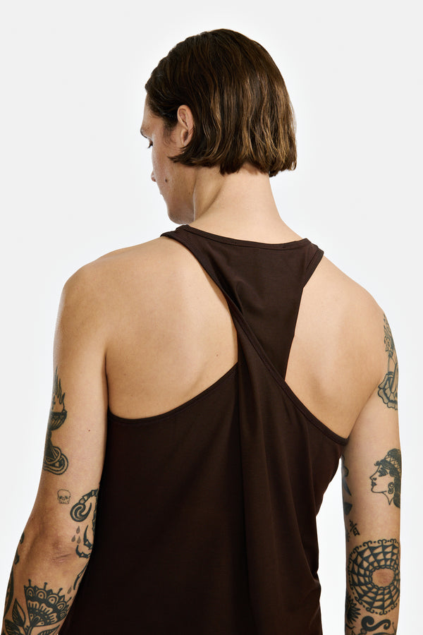 TANK TOP WITH TWISTED BACK IN LYOCELL