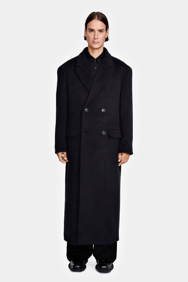 DOUBLE-BREASTED OVERSIZE COAT IN WOOL