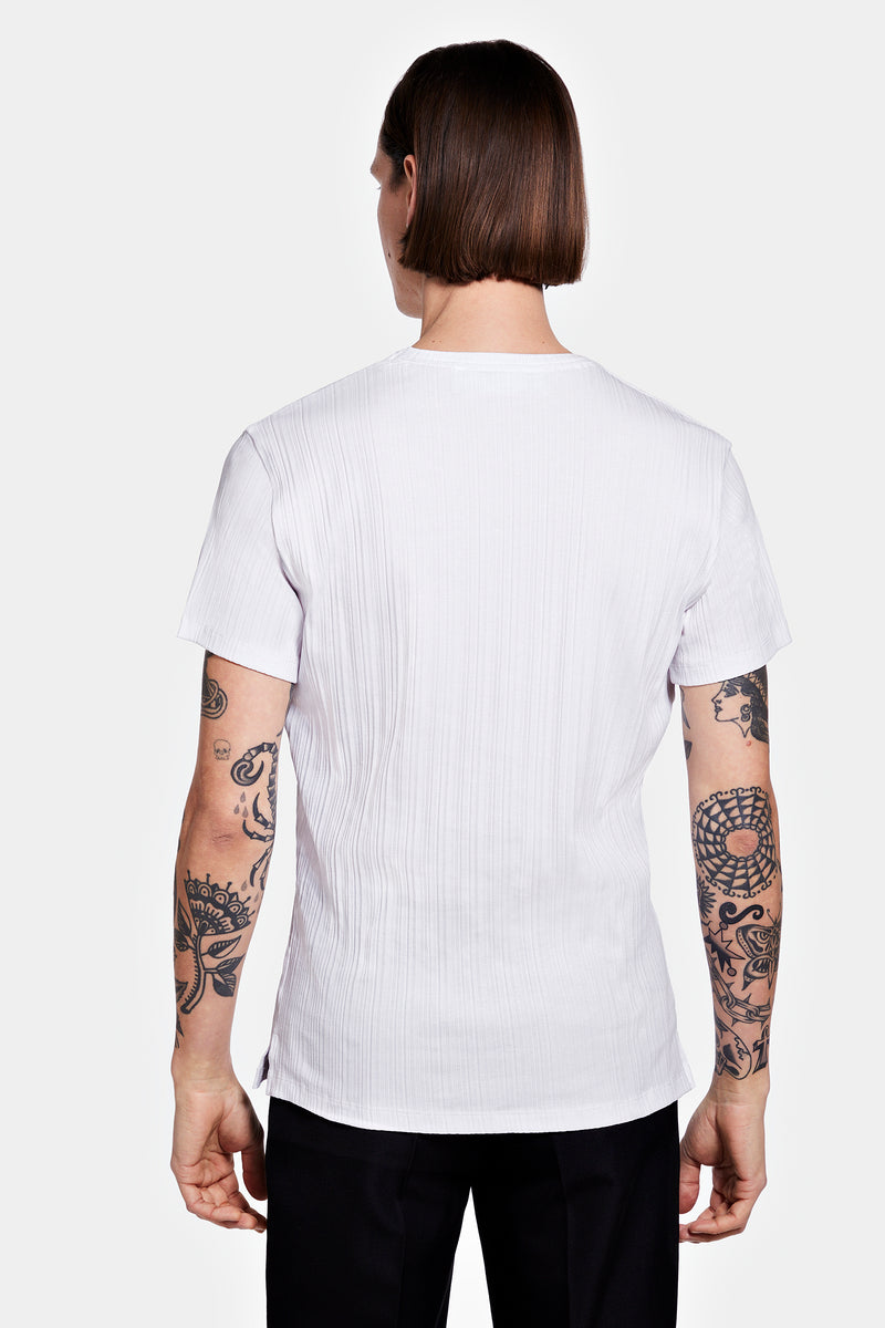 LONG SLEEVE T-SHIRT WITH ASYMETRICAL OPENING IN TULLE – LGN LOUIS GABRIEL  NOUCHI