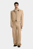 ZIPPED JACKET WITH SHOULDER PADDING WOOL SAND
