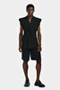 DOUBLE-BREASTED SLEEVELESS JACKET IN VISCOSE