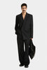 BLACK STRAIGHT DOUBLE-BREASTED JACKET