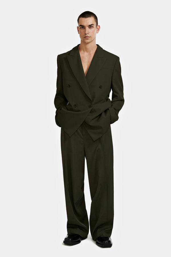 VESTE DOUBLE CROISURE EN LAINE ARMY