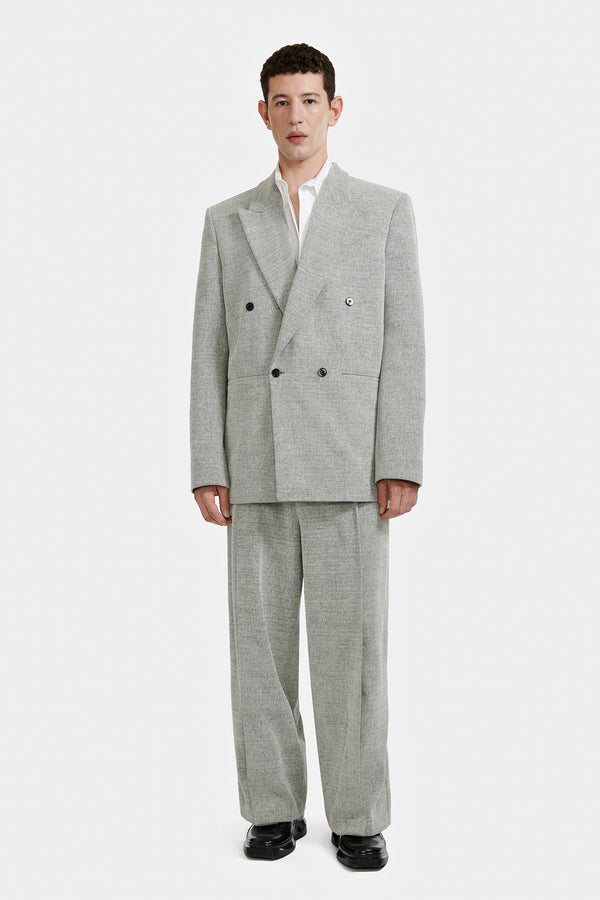 VESTE DOUBLE CROISURE GRISE