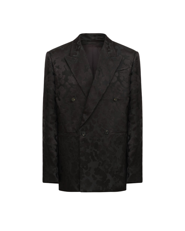 VESTE DOUBLE CROISURE JACQUARD NOIR