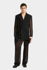 BLACK 4-BUTTON DOUBLE-BREASTED SHEER JACKET