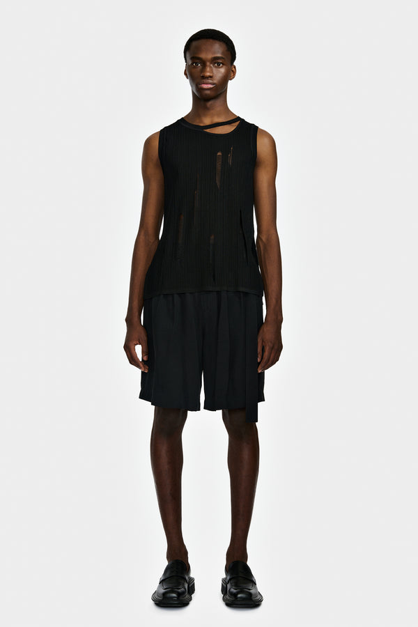 TANK TOP IN OPENWORK RIBBED KNIT