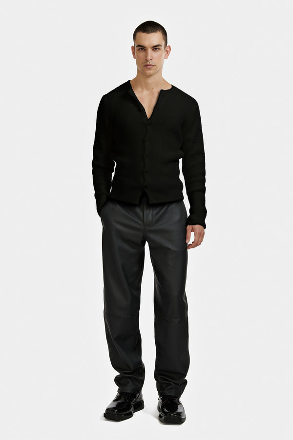 CARDIGAN EN MAILLE DUVETEUSE NOIR