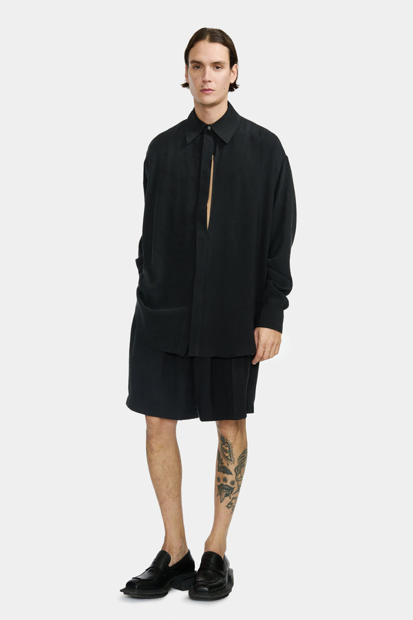 LONG SHIRT WITH ASYMMETRICAL OPENING IN VISCOSE