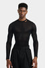 LONG SLEEVE T-SHIRT WITH ASYMETRICAL OPENING IN SILK