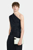 ASYMMETRICAL PLEATED TOP IN RECYCLED JERSEY
