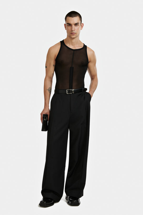 DÉBARDEUR TRANSPARENT NOIR