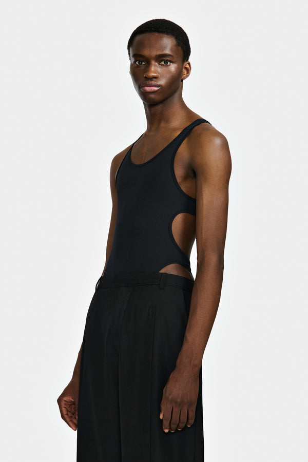 TANK TOP BODY WITH SYMMETRICAL OPENINGS IN RECYCLED JERSEY