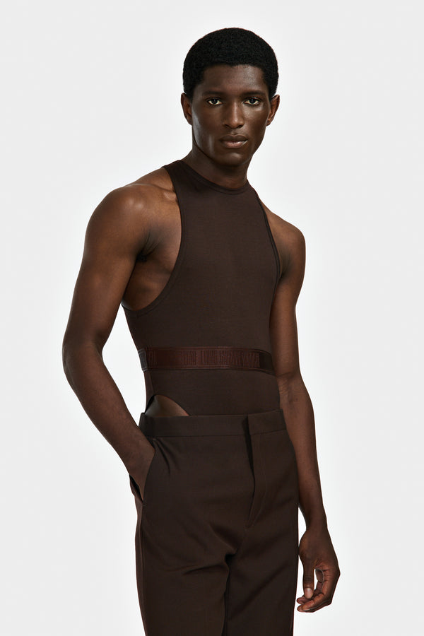TANK TOP BODY WITH LOGO WAISTBAND IN LYOCELL
