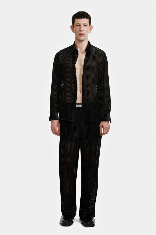 PANTALON DÉVORÉ RAYÉ