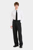 PANTALON LARGE À PLIS EN LAINE AVEC CEINTURE