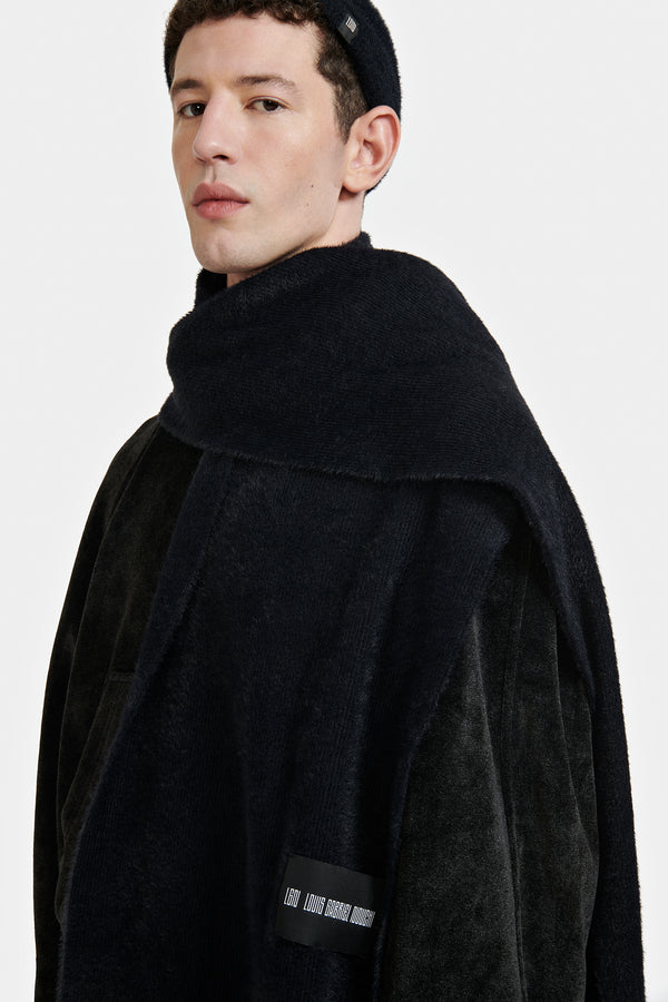 ECHARPE EN MAILLE DUVETEUSE NOIRE