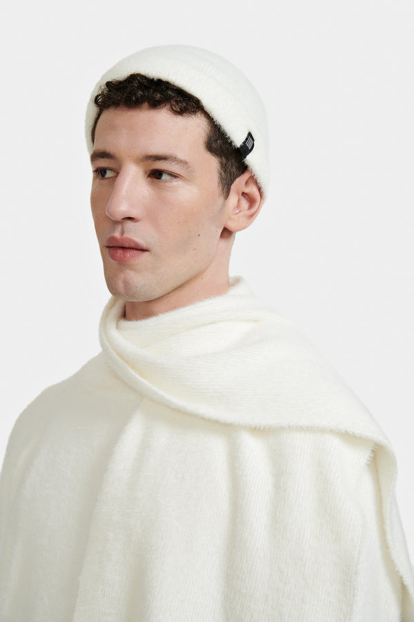 ECHARPE EN MAILLE DUVETEUSE BONE