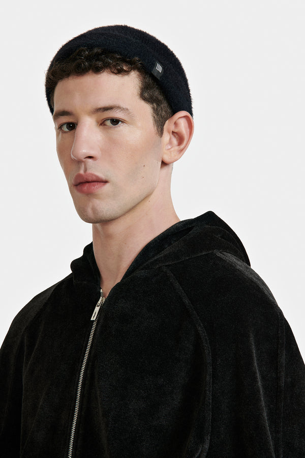 BONNET EN MAILLE DUVETEUSE NOIR