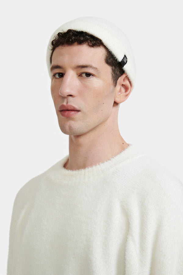 BONNET EN MAILLE DUVETEUSE BONE