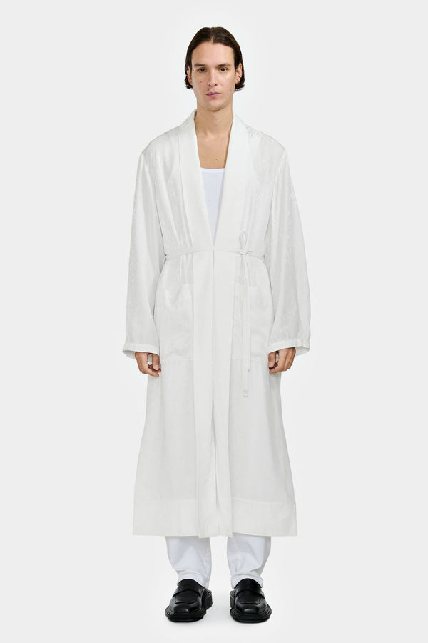 BELTED BATHROBE IN DROPS JACQUARD