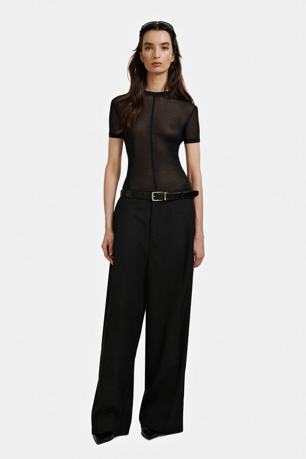 PANTALON TAILLEUR À PLIS NOIR