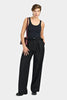 WIDE SMOKING PANTS WITH DOUBLE PLEATS AND SATIN BELT