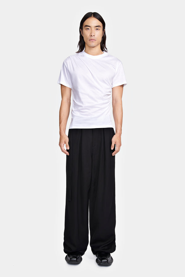 PLEATED T-SHIRT IN COTTON JERSEY