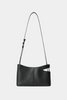 "BRIEF" CROSSBODY BAG IN TEXTURED BLACK LEATHER