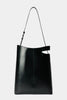 "BRIEF" TOTE BAG IN GLOSSY BLACK LEATHER