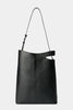 "BRIEF" TOTE BAG IN TEXTURED BLACK LEATHER