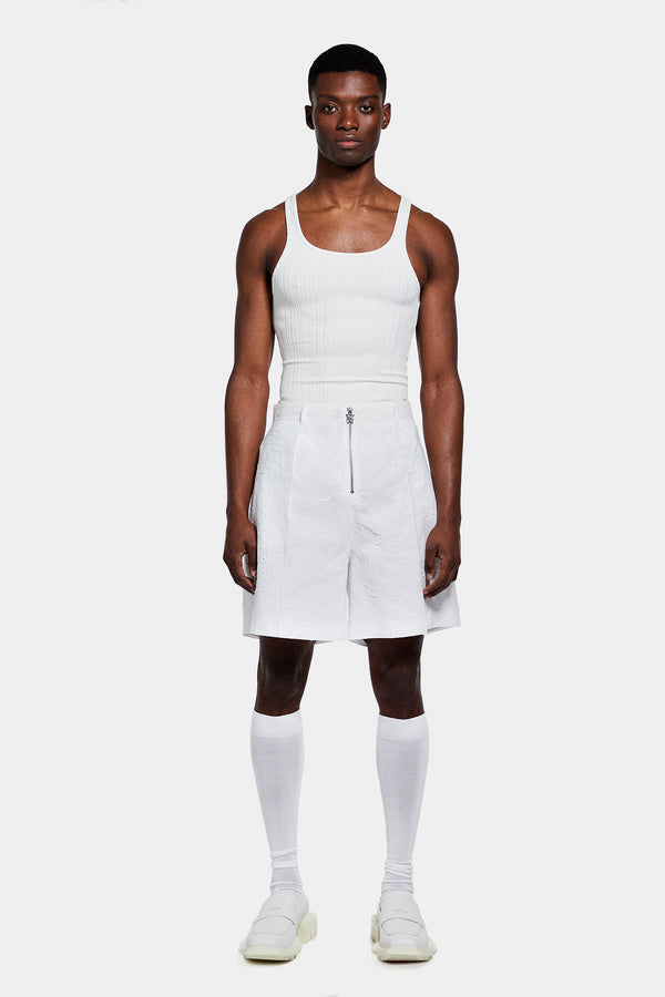 LARGE SHORTS WITH ZIPPED PAPER CLIP CLOSURE